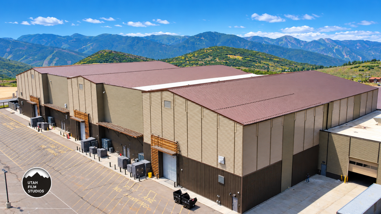 Aerial view of Utah Film Studios in Park City, Utah